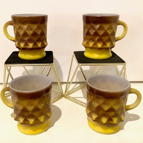Collectible Vintage Mugs Anchor Hocking Fire King Kimberly Diamond Ombre - Picture 1 of 5